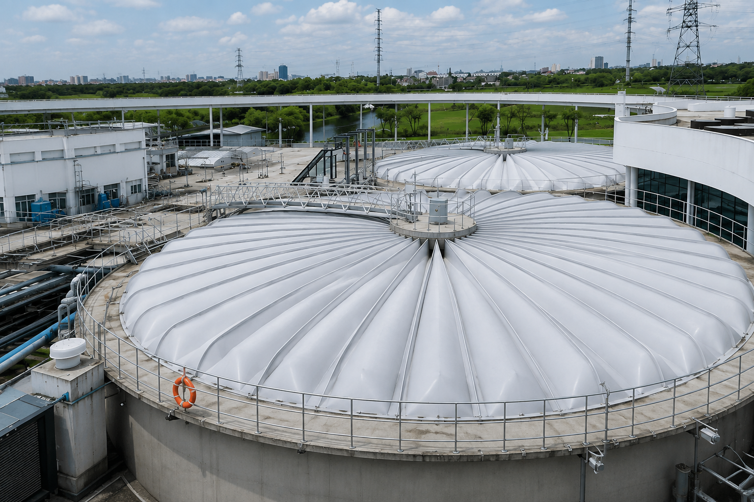 FRP covers for wastewater tanks and industrial equipment