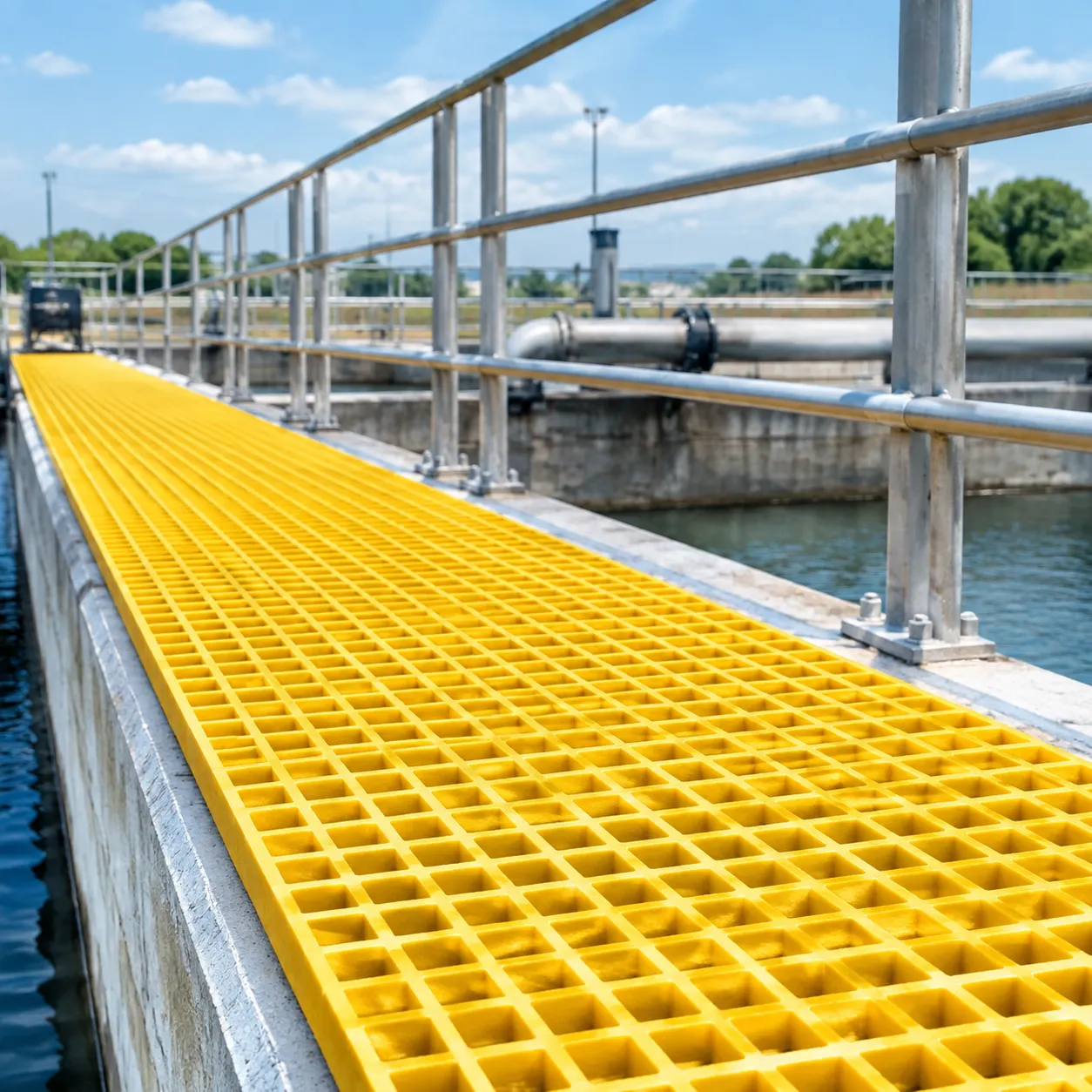 FRP grating for industrial walkways