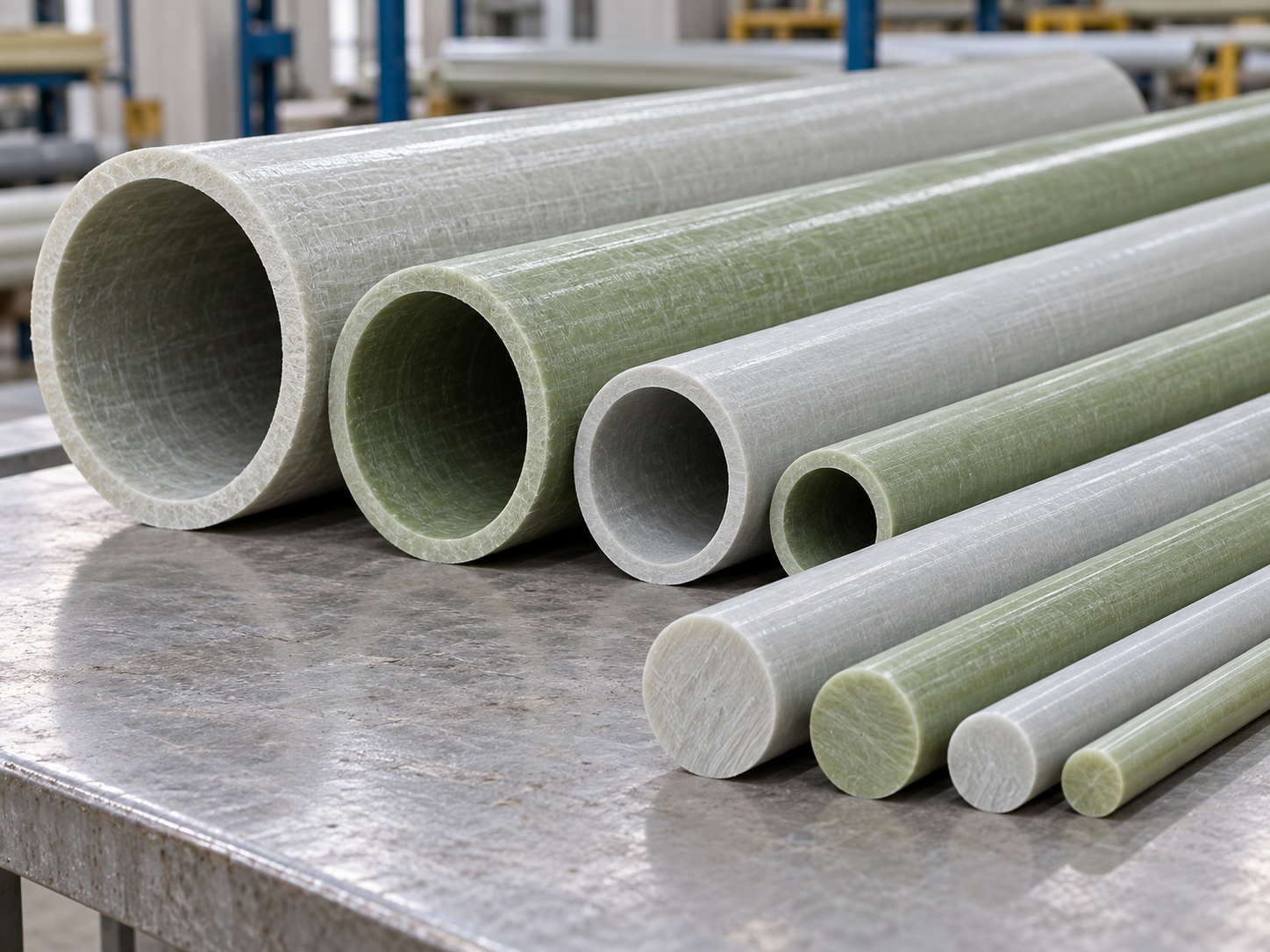FRP round tube and solid rod