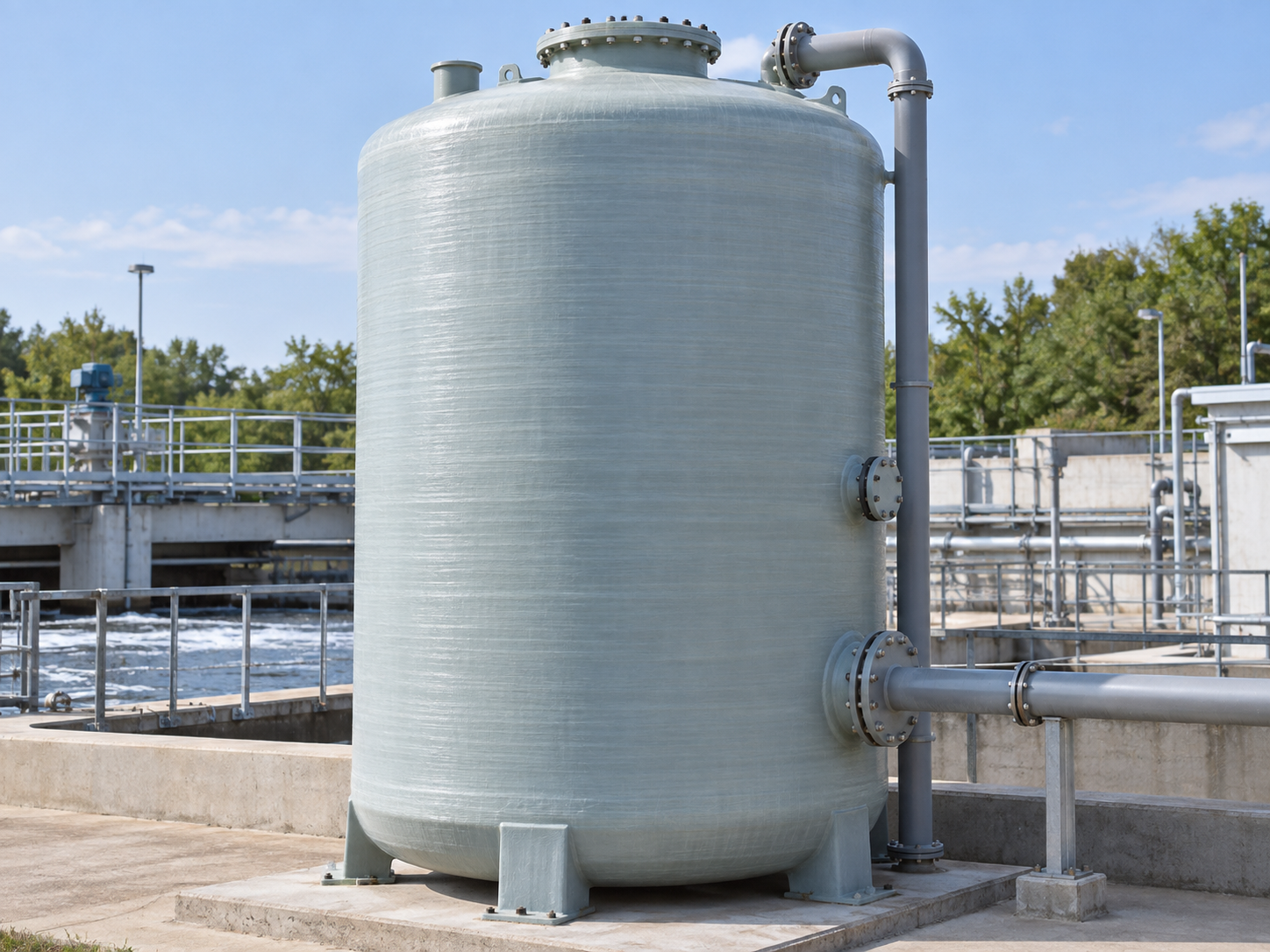 Vertical FRP storage tank